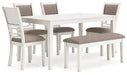 Five Star Furniture - Erinberg Dining Table and 4 Chairs and Bench (Set of 6) image