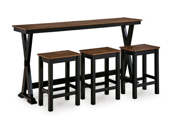 Five Star Furniture - Wildenauer Counter Height Dining Table and 3 Barstools Set