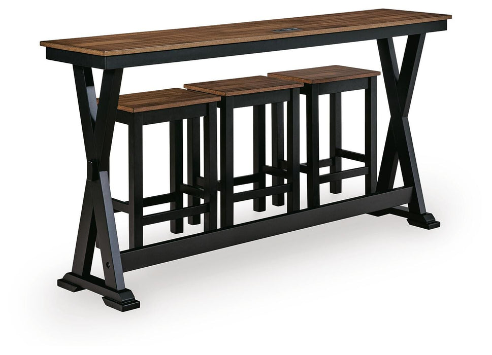 Five Star Furniture - Wildenauer Counter Height Dining Table and 3 Barstools Set