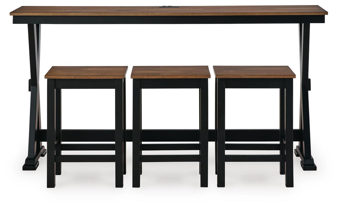 Five Star Furniture - Wildenauer Counter Height Dining Table and 3 Barstools Set