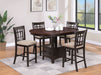 Five Star Furniture - Lavon 5-piece Counter Height Dining Room Set Light Chestnut and Espresso image