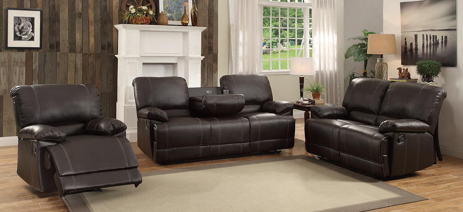 Five Star Furniture - Cassville Double Reclining Loveseat in Dark Brown 8403-2