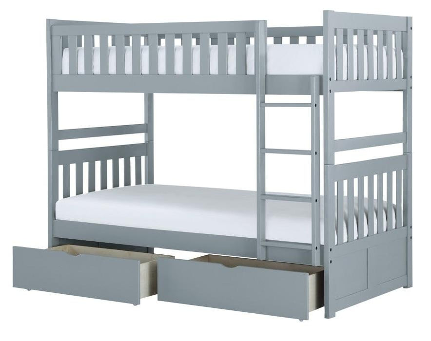 Homelegance Orion Twin/Twin Bunk Bed with Storage Boxes in Gray B2063-1*T