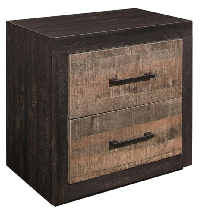 Homelegance Miter Nightstand in Rustin Mahogany & Dark Ebony 1762-4