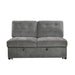 Five Star Furniture - Homelegance Furniture Logansport Armless 2-Seater with Pull-out Bed in Gray 9401GRY-2A image