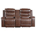 Five Star Furniture - Homelegance Furniture Putnam Power Double Reclining Loveseat in Brown 9405BR-2PW image