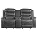 Five Star Furniture - Homelegance Furniture Putnam Double Glider Reclining Loveseat in Gray 9405GY-2 image