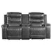 Five Star Furniture - Homelegance Furniture Putnam Power Double Reclining Loveseat in Gray 9405GY-2PW image
