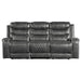 Five Star Furniture - Homelegance Furniture Putnam Double Reclining Sofa with Drop-Down in Gray 9405GY-3 image