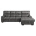 Five Star Furniture - Homelegance Furniture Michigan Sectional with Pull Out Bed and Right Chaise in Dark Gray 9407DG*2RC3L image