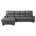 Five Star Furniture - Homelegance Furniture Michigan Sectional with Pull Out Bed and Left Chaise in Dark Gray 9407DG*2LC3R image