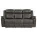 Five Star Furniture - Homelegance Furniture Centeroak Double Reclining Sofa in Gray 9479BRG-3 image