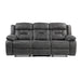 Five Star Furniture - Homelegance Furniture Madrona Hill Double Reclining Sofa in Gray 9989GY-3 image