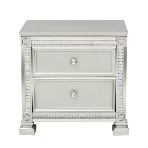 Homelegance Bevelle 2 Drawer Nightstand in Silver 1958-4 image