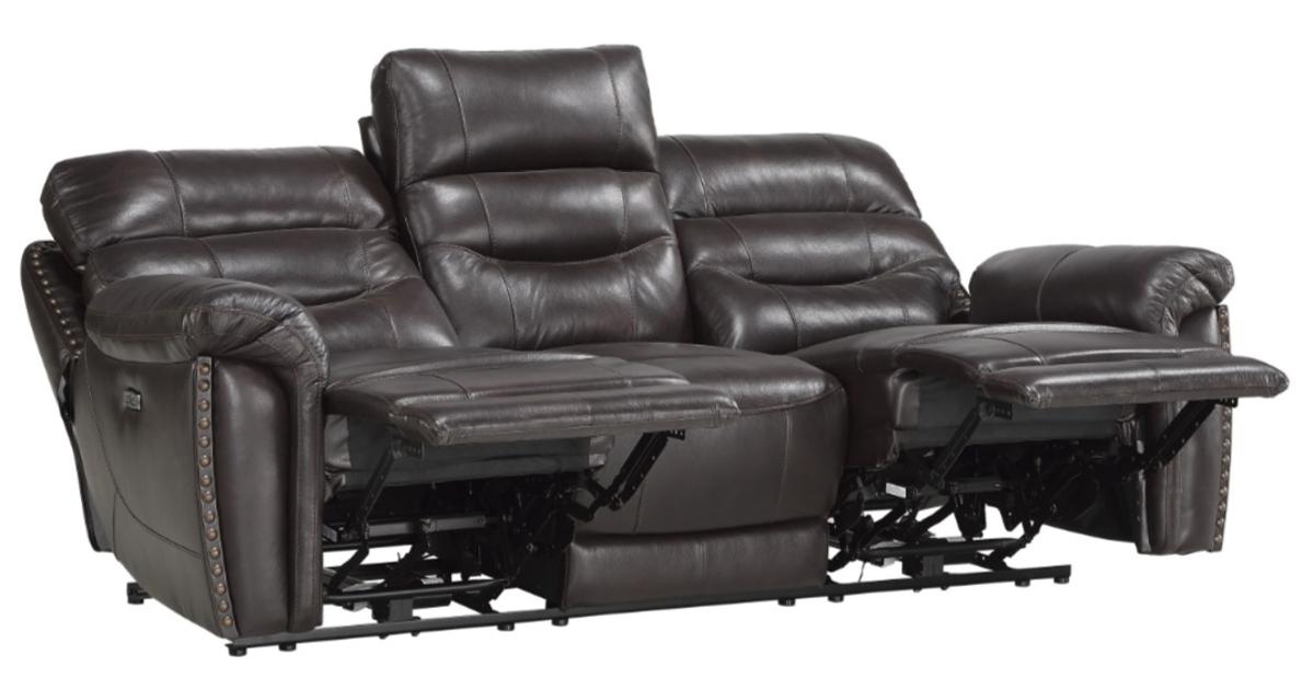 Lance Power Double Reclining Sofa with Power Headrests in Brown 9527BRW-3PWH