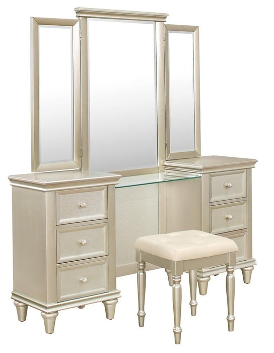 Five Star Furniture - Celandine Vanity Stool in Pearl/Silver 1928-14