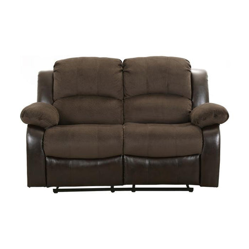 Homelegance Furniture Granley Double Reclining Loveseat in Chocolate 9700FCP-2 image