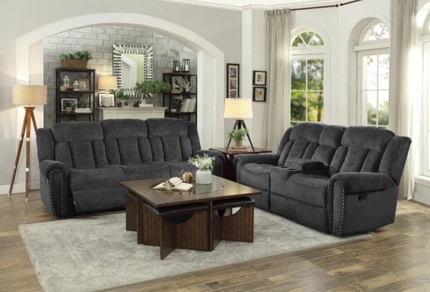Five Star Furniture - Nutmeg Double Reclining Sofa in Charcoal Gray 9901CC-3
