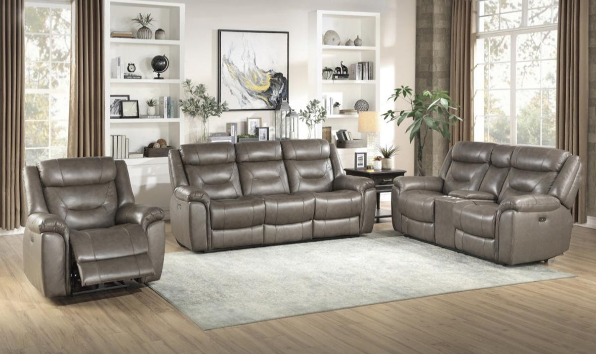 Five Star Furniture - Danio Power Double Reclining Sofa with Power Headrests in Brownish Gray 9528BRG-3PWH