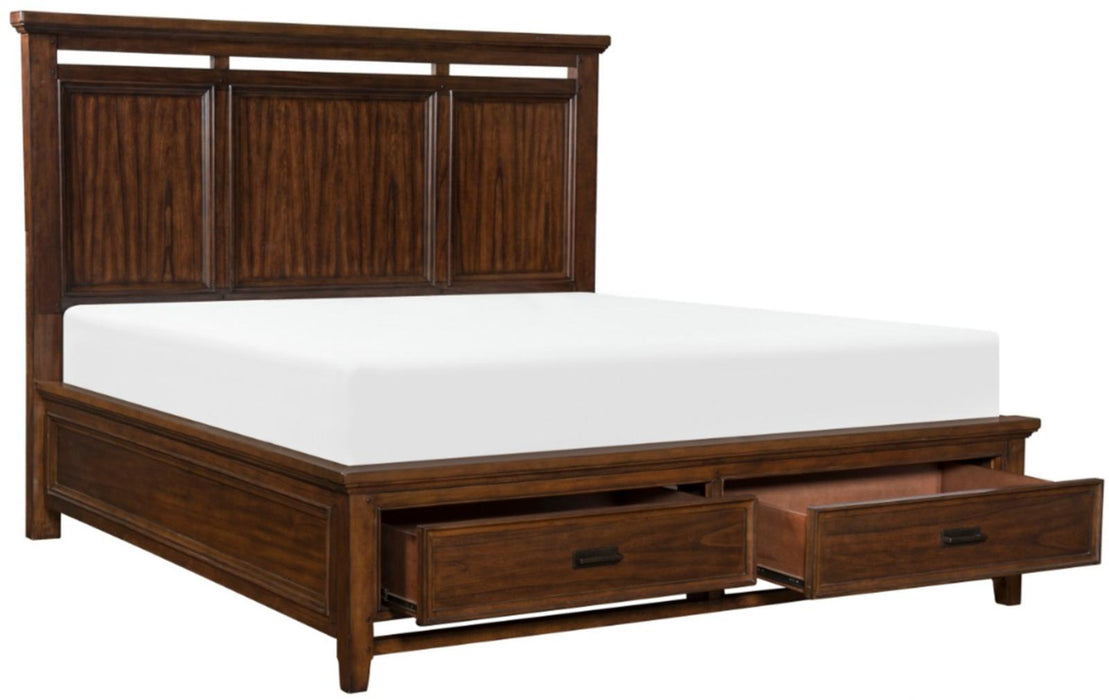 Five Star Furniture - Frazier Queen Upholstered Storage Platform Bed in Dark Cherry 1649-1* - Five Star Furniture & Mattress (GA)