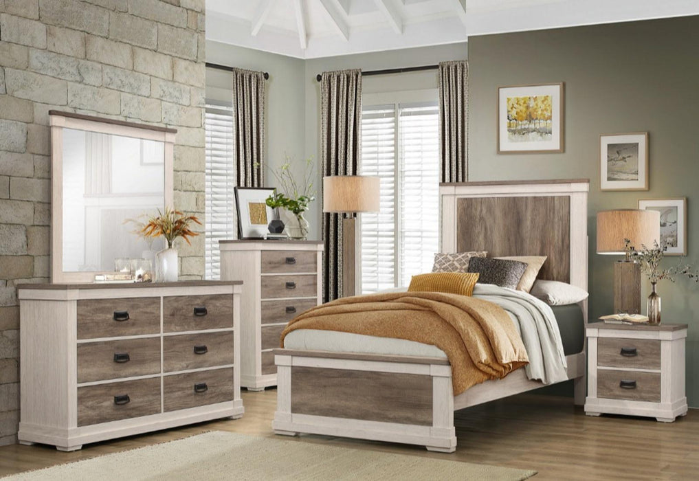Five Star Furniture - Arcadia Twin Panel Bed in White & Weathered Gray 1677T-1* - Five Star Furniture & Mattress (GA)