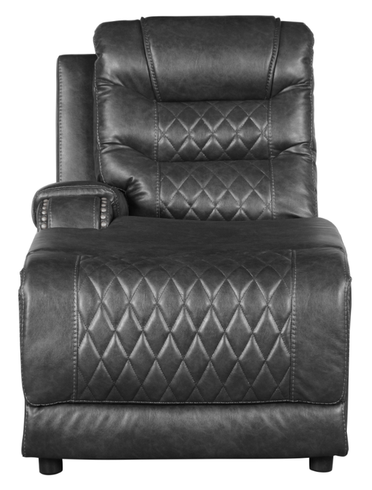 Putnam Power Left Side Reclining Chaise with USB Port in Gray 9405GY-LCPW