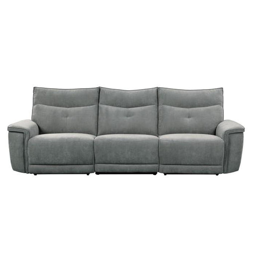 Homelegance Furniture Tesoro Power Double Reclining Sofa w/ Power Headrests in Dark Gray 9509DG-3PWH* image