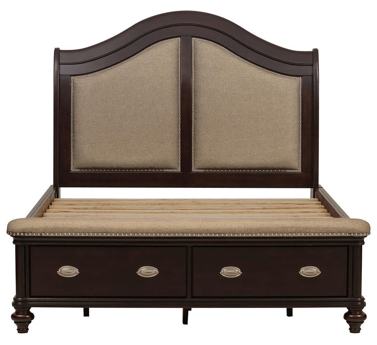 Marston Queen Sleigh Storage Bed in Dark Cherry 2615DC-1