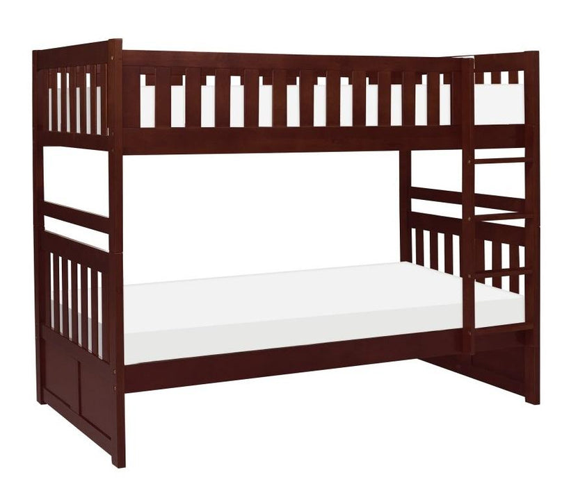 Rowe Twin/Twin Bunk Bed in Dark Cherry B2013DC-1*