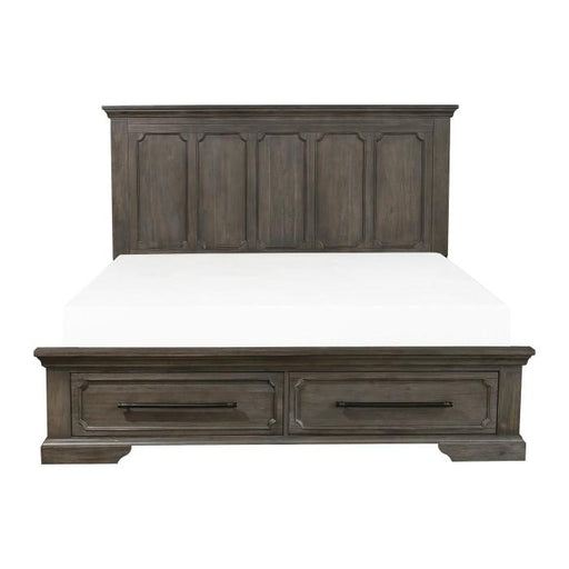 Homelegance Taulon King Platform Bed with Footboard Storage in Dark Oak 5438K-1EK* image