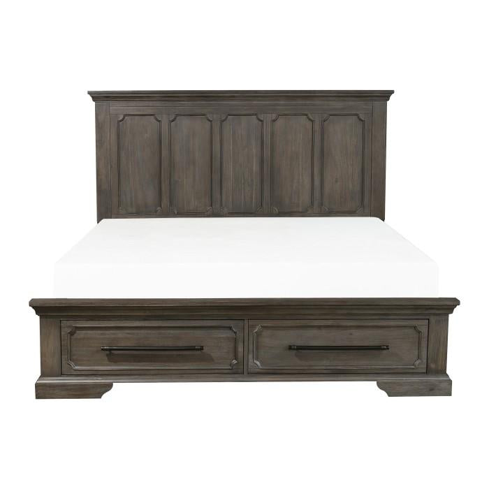 Homelegance Taulon King Platform Bed with Footboard Storage in Dark Oak 5438K-1EK* image