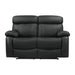 Five Star Furniture - Homelegance Furniture Pendu Double Reclining Loveseat in Black 8326BLK-2 image