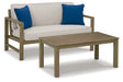 Five Star Furniture - Fynnegan Outdoor Loveseat with Table (Set of 2) image