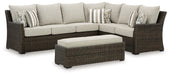 Five Star Furniture - Brook Ranch Outdoor Sofa Sectional/Bench with Cushion (Set of 3) image