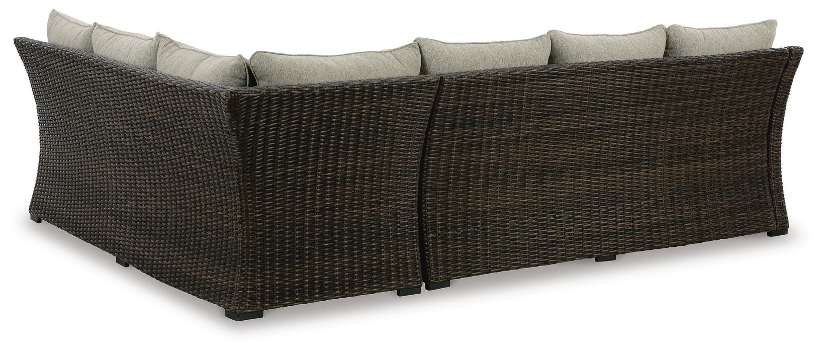 Five Star Furniture - Brook Ranch Outdoor Sofa Sectional/Bench with Cushion (Set of 3)