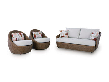 Five Star Furniture - Double Point Outdoor Loveseat/2 Swivel Chairs (Set of 3)