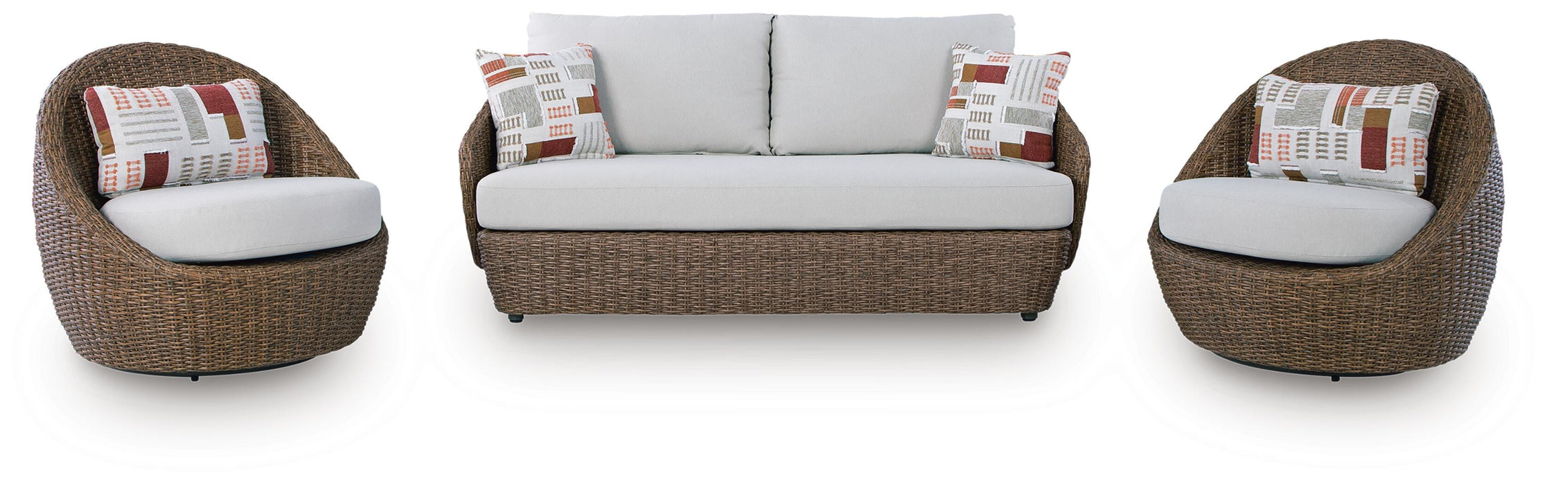 Five Star Furniture - Double Point Outdoor Loveseat/2 Swivel Chairs (Set of 3)