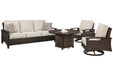 Five Star Furniture - Paradise Trail Outdoor Sofa, Lounge Chairs and Fire Pit Table image