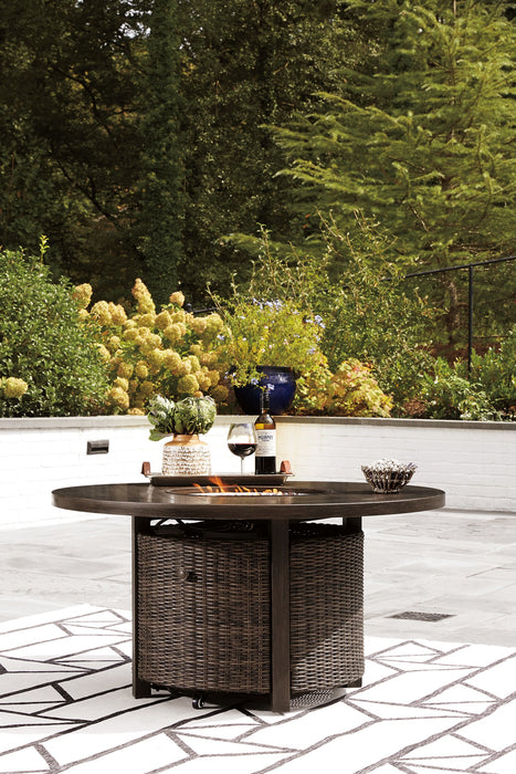 Five Star Furniture - Paradise Trail Paradise Trail Fire Pit Table with 4 Nuvella Swivel Lounge Chairs - Five Star Furniture & Mattress (GA)