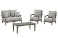Five Star Furniture - Visola Outdoor Loveseat, Lounge Chairs, Coffee Table image