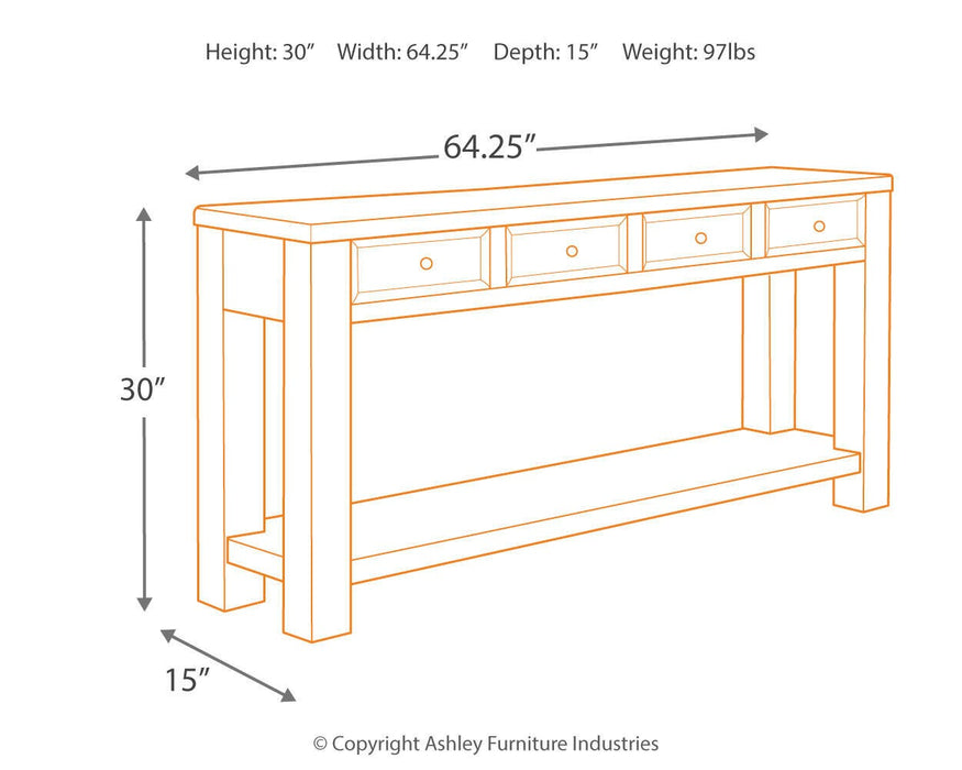 Five Star Furniture - Gavelston Sofa/Console Table