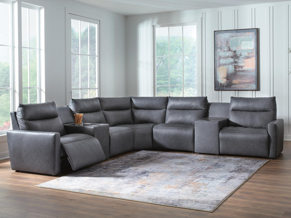 Five Star Furniture - ModZ Power Reclining Sectional with Audio Consoles