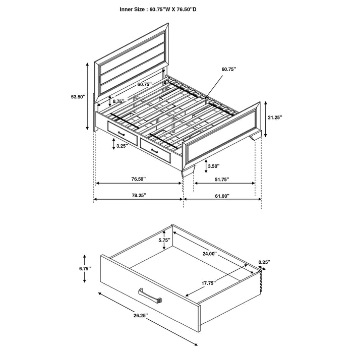 Five Star Furniture - Kauffman Panel Platform Storage Bed