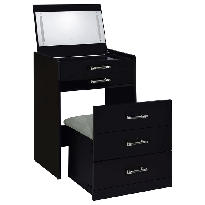 Five Star Furniture - Danbury Makeup Vanity Table with LED Mirror and Stool
