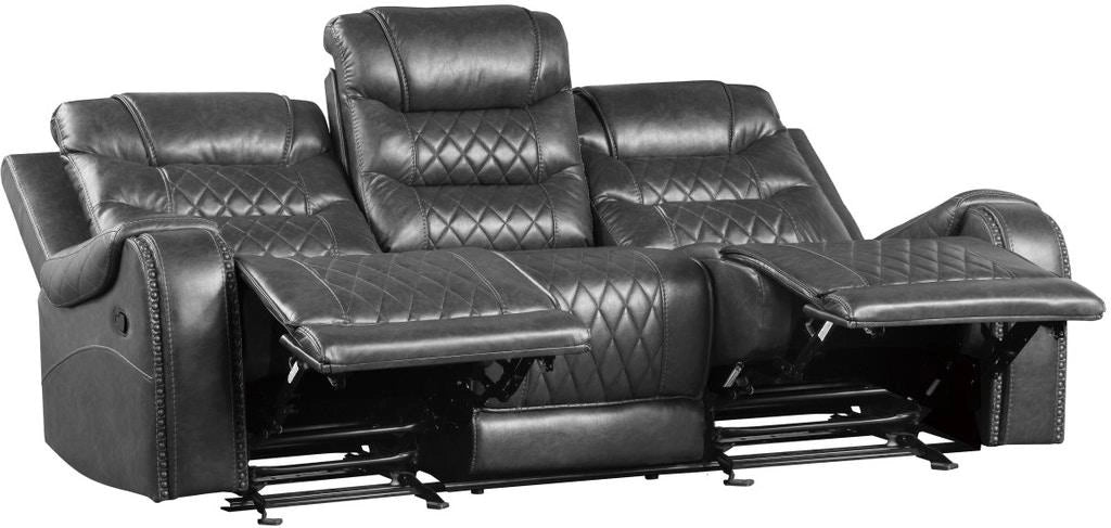 Five Star Furniture - Putnam Power Double Reclining Sofa with Drop-Down in Gray 9405GY-3PW