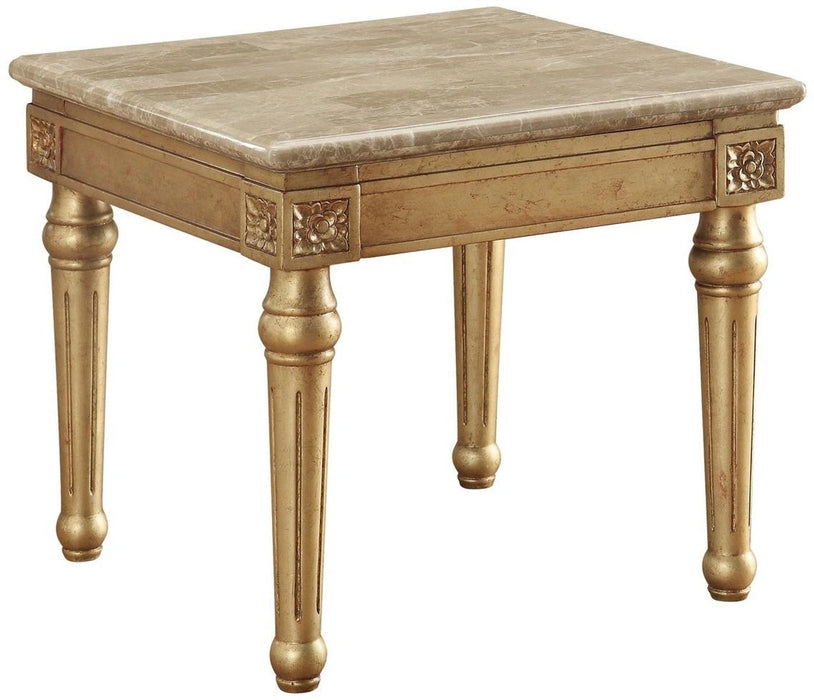 Five Star Furniture - Acme Furniture Daesha End Table in Marble/Antique Gold 81717