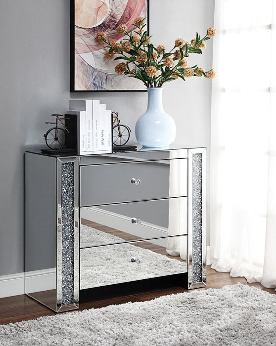 Five Star Furniture - Noralie Mirrored & Faux Diamonds Console Table