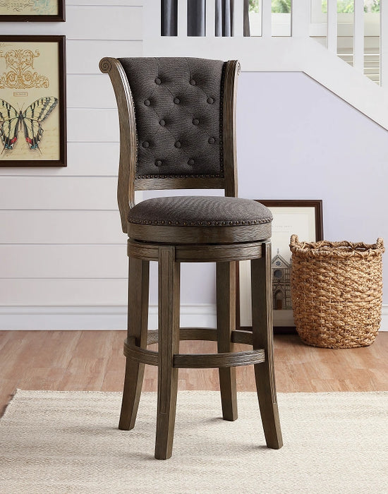 Five Star Furniture - Glison Charcoal Fabric & Walnut Counter Height Chair (1Pc)
