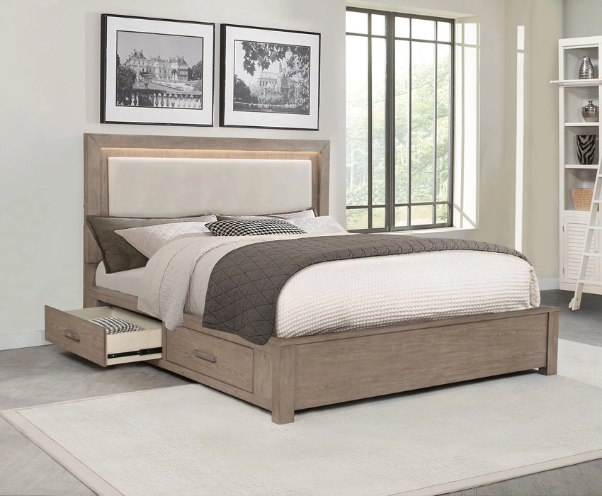 Five Star Furniture - Kenora Panel Platform Storage Bed with LED Lighting