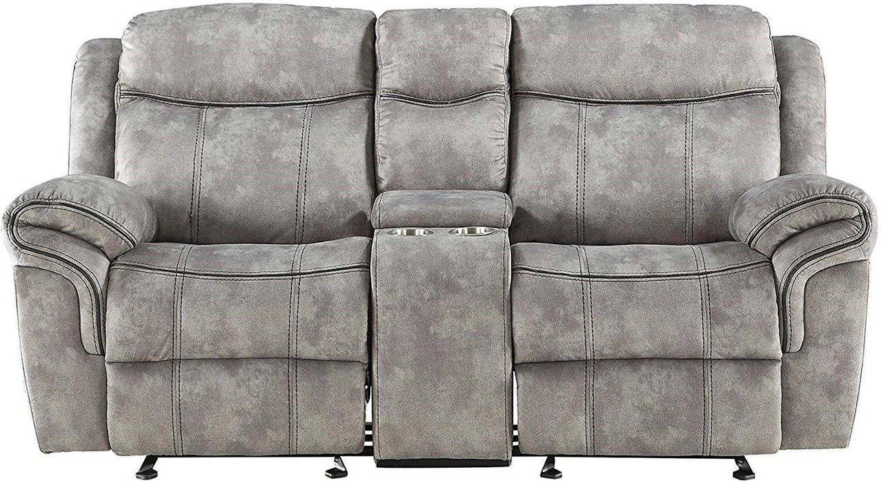 Five Star Furniture - Acme Furniture Zubaida Motion Loveseat with Console in 2-Tone Gray Velvet 55026